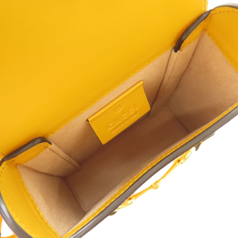 GUCCI Authentic Yellow Leather Horsebit Shoulder Bag - Picture 5 of 16